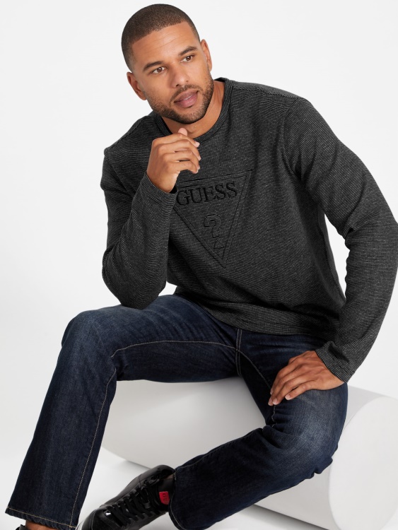черен цвят Guess Tomas Crewneck