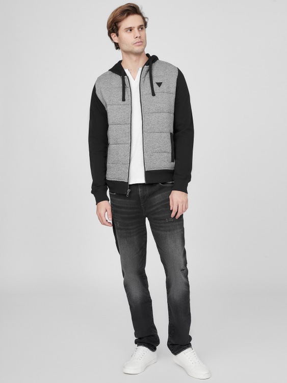 суичър с качулка от руно Lanter Jet Black Guess