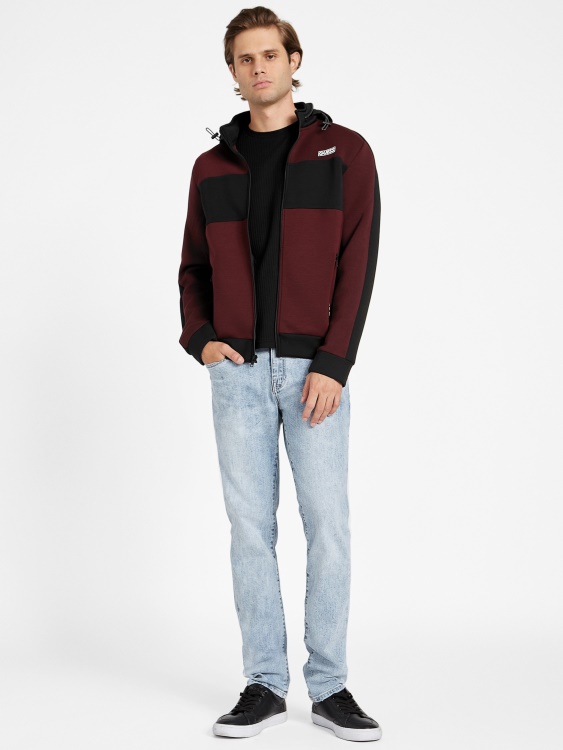 Benson Scuba Mock Neck Zip Jacket Marmont Red Guess
