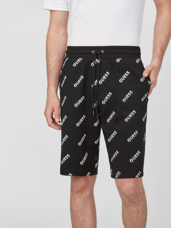 черни къси панталони с лого Montell Guess