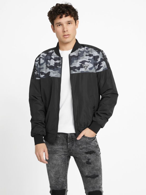 еко хавлиено летно яке Guess Camo Multi