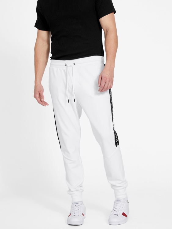 Jon Logo Tape Joggers Guess Pure White