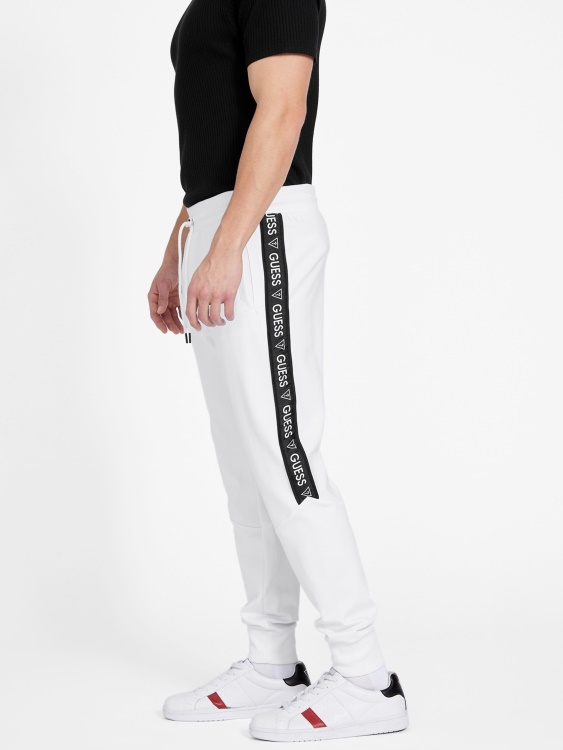 Jon Logo Tape Joggers Guess Pure White