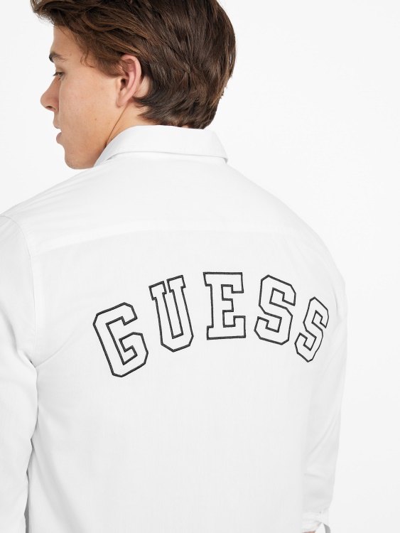 коли тъкана риза Guess чисто бяла