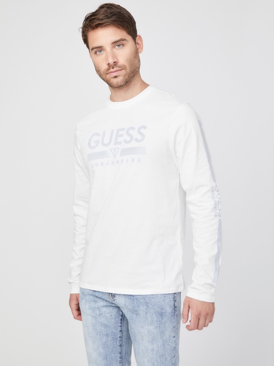 чисто бяла тениска с дълга ръка Guess Koda