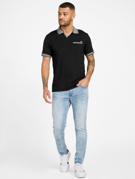 Jet Black Denver Johnny Pocket Polo Guess