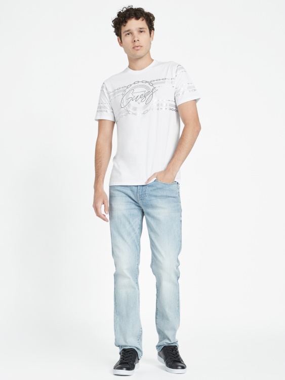 Guess чисто бяла метална тениска Bowman