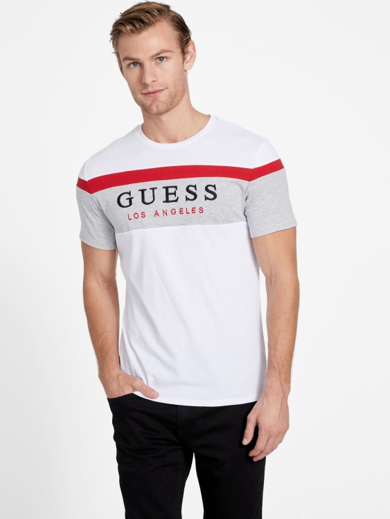 Eco Gioly тениска с деколте чисто бяло Guess