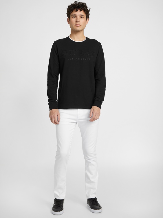 калико лого тениска с дълъг ръкав Guess джет черно