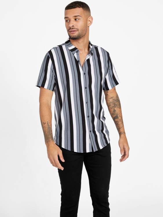 Guess черна риза с райета нария