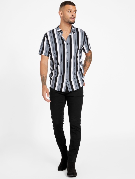 Guess черна риза с райета нария