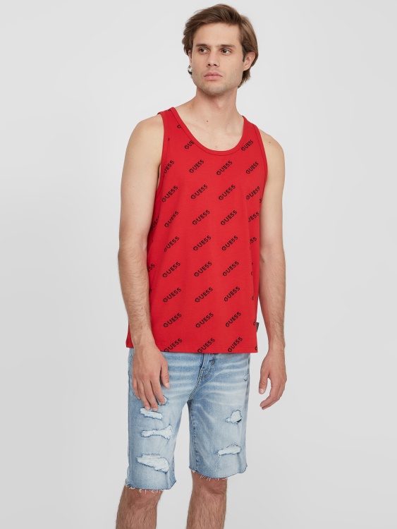 ръгби червено Guess Montell лого танк