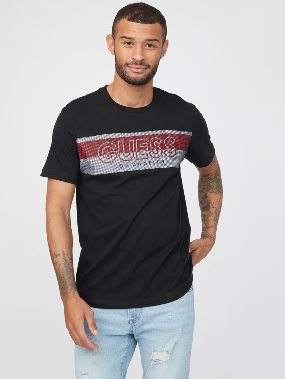 черна тениска с лого Guess Arda
