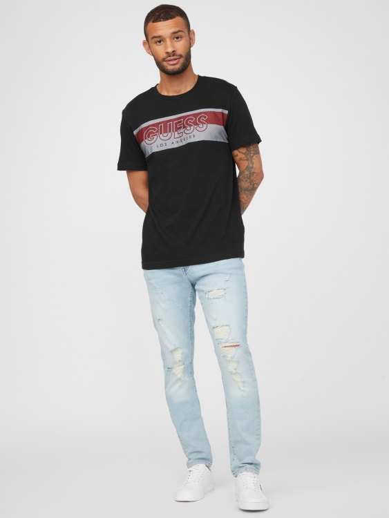 черна тениска с лого Guess Arda