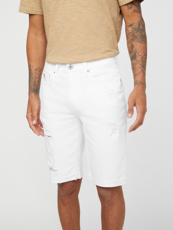 дънкови къси панталони Abby Denim White