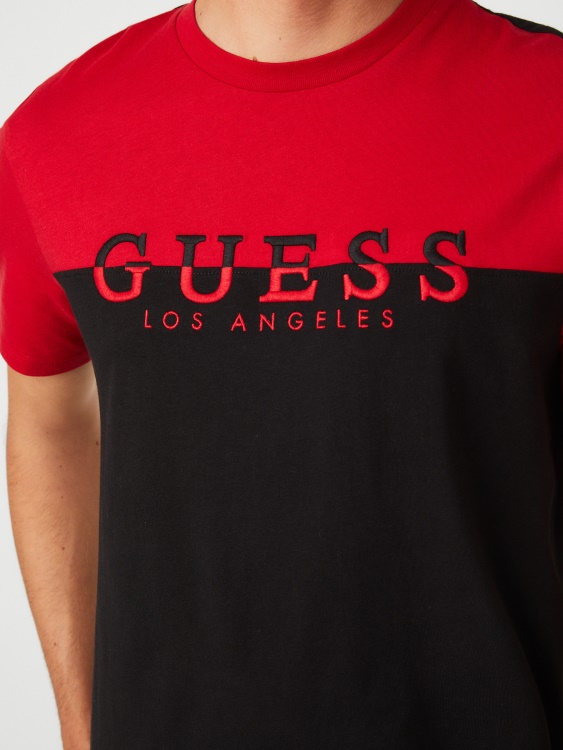 Davion Color-block Logo Tee Varsity Red Guess