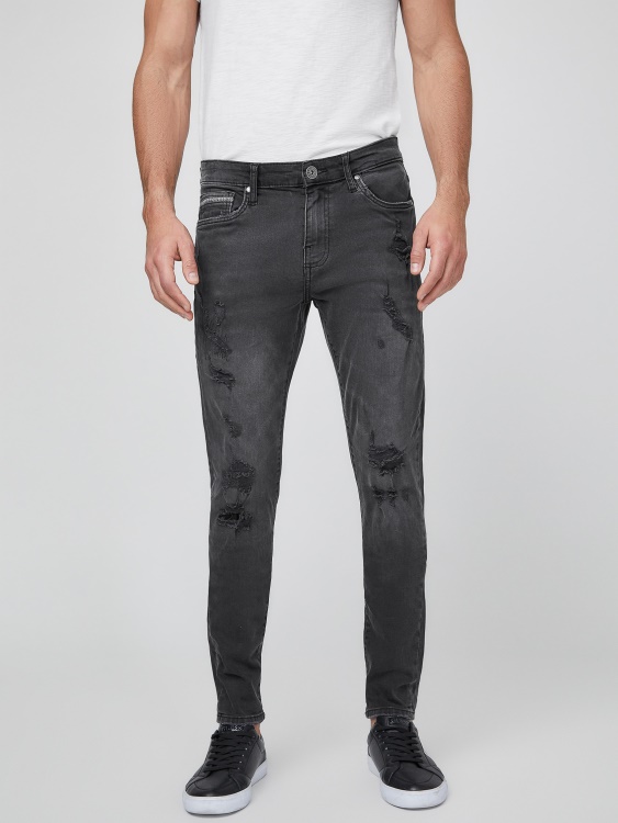 Jonah модерни тесни дънки Guess Black Destroy