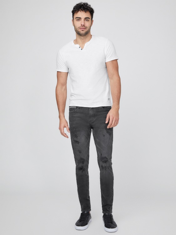 Jonah модерни тесни дънки Guess Black Destroy