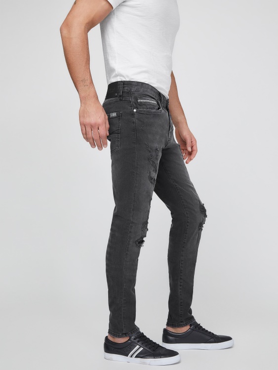 Jonah модерни тесни дънки Guess Black Destroy