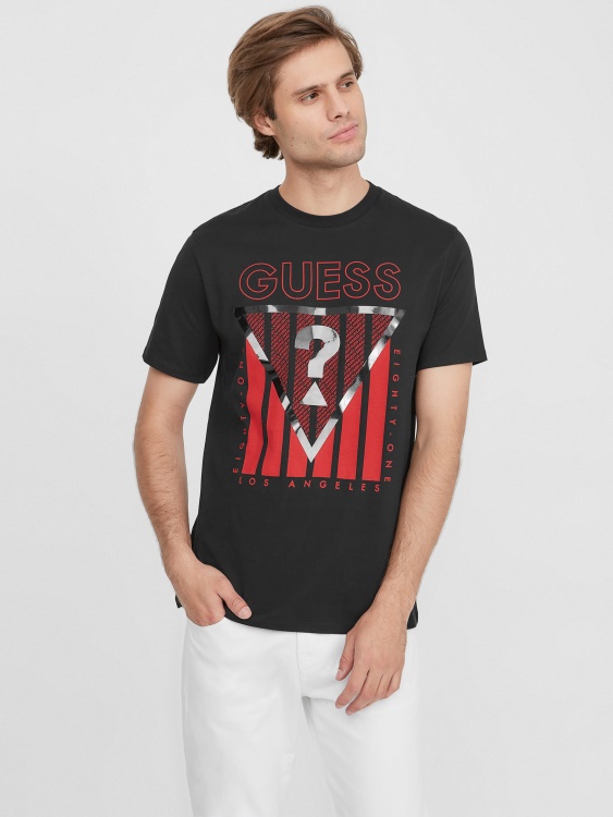 черна тениска Guess Eco Ulmo с лого