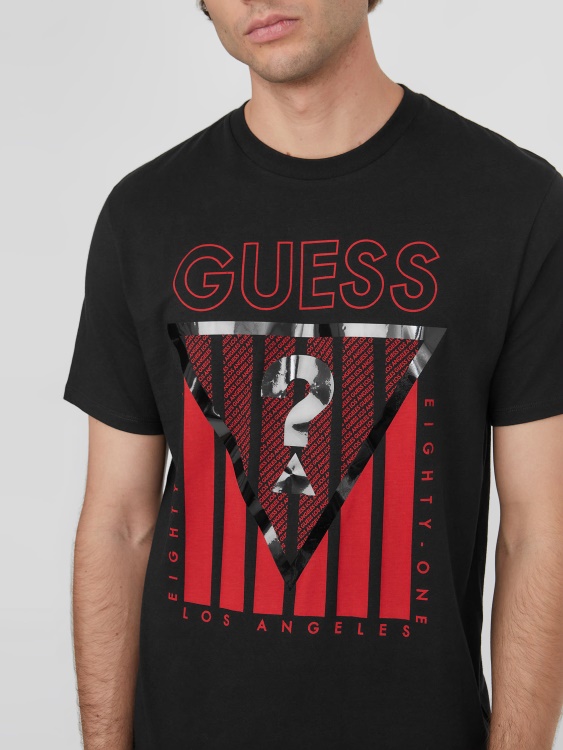 черна тениска Guess Eco Ulmo с лого