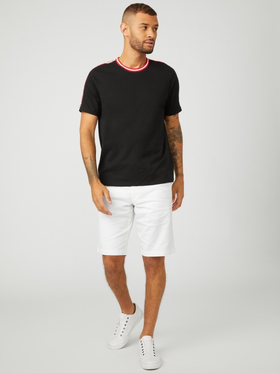 Guess Hyatt Logo Tape Tee Jet Black