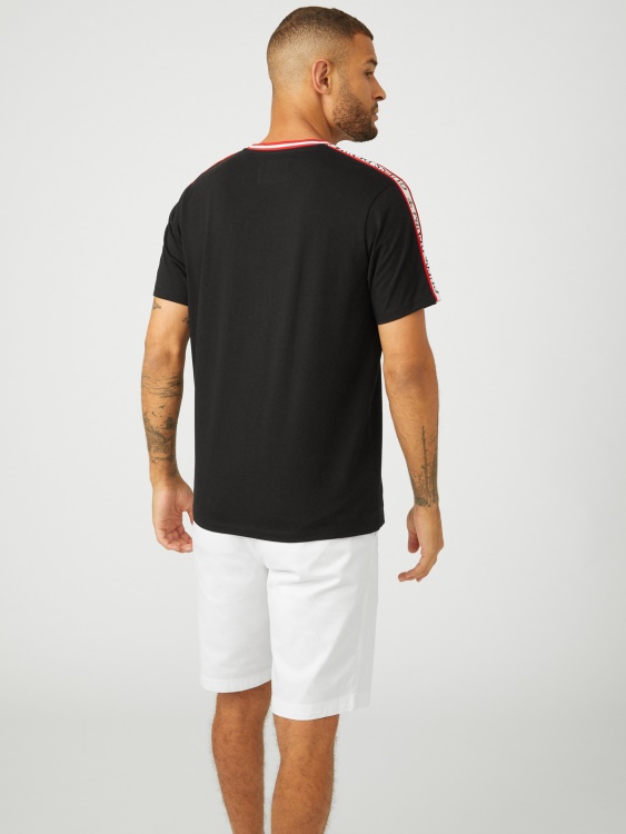 Guess Hyatt Logo Tape Tee Jet Black