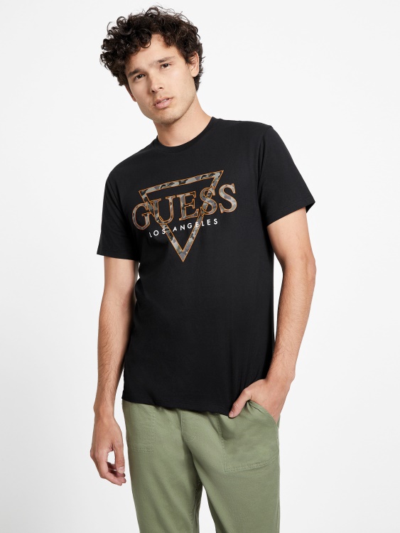 еко тениска с лого Rinker Jet Black Guess