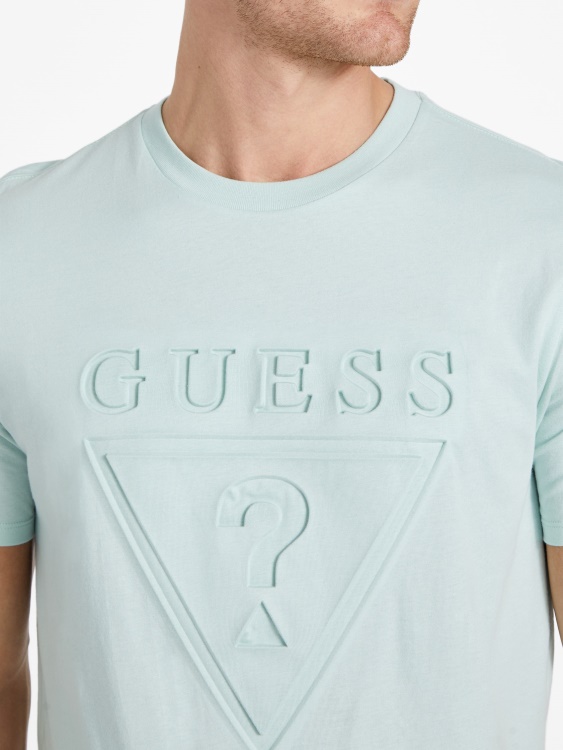 лого тениска с кръгло деколте мента мъгла Guess