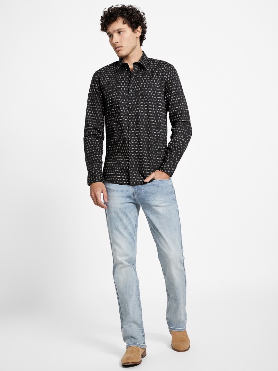 черна риза Guess Tully Geo S джоб