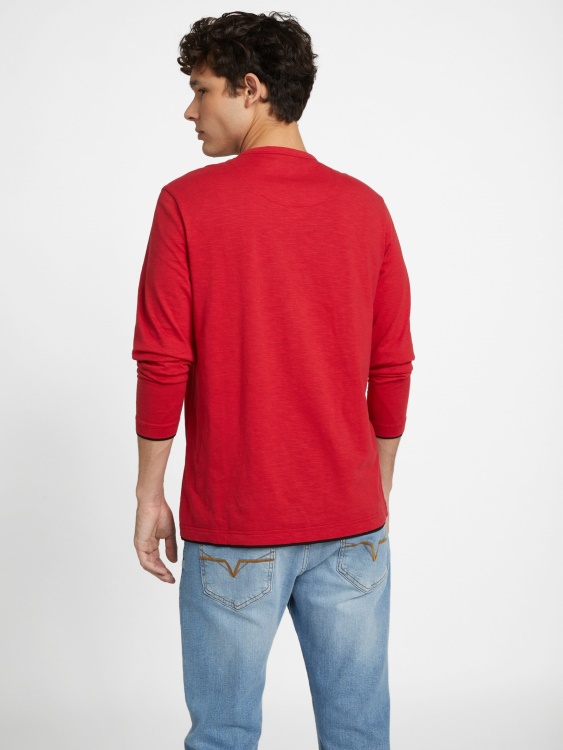 тениска с дълга ръка Guess Varsity Red Edgar Logo