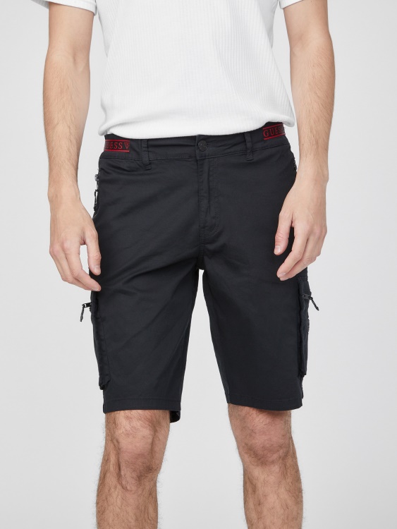 Karius къси панталони от поплин Guess Jet Black