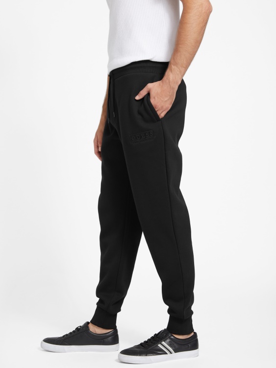 Guess Jet Black Eco Harvey Logo Joggers