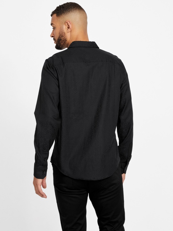 черна риза Guess Busio жакард