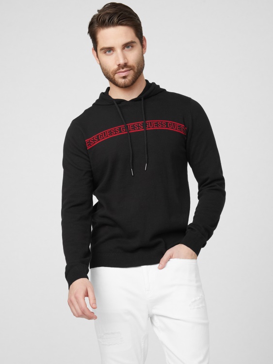 качулка с лого на Guess Jet Black Tobias