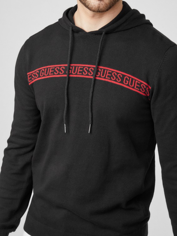 качулка с лого на Guess Jet Black Tobias