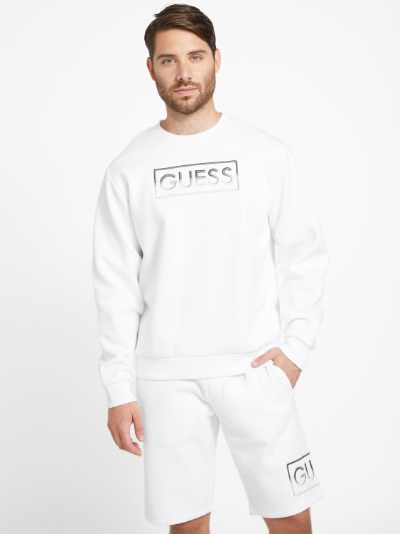 костюм Hartley с деколте чисто бял Guess