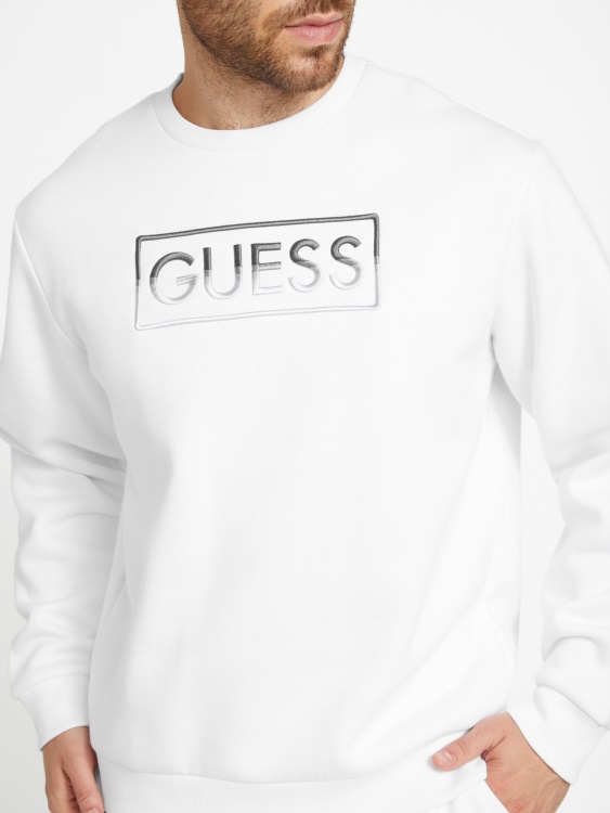 костюм Hartley с деколте чисто бял Guess