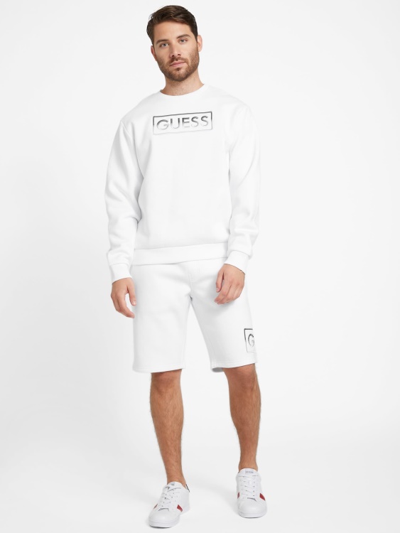 костюм Hartley с деколте чисто бял Guess