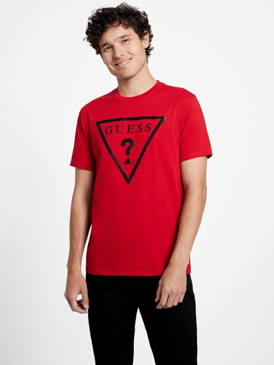 Erikk лого тениска Varsity Red Guess