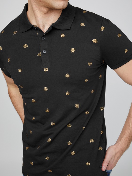 Fallan Roses Polo Jet Black Guess