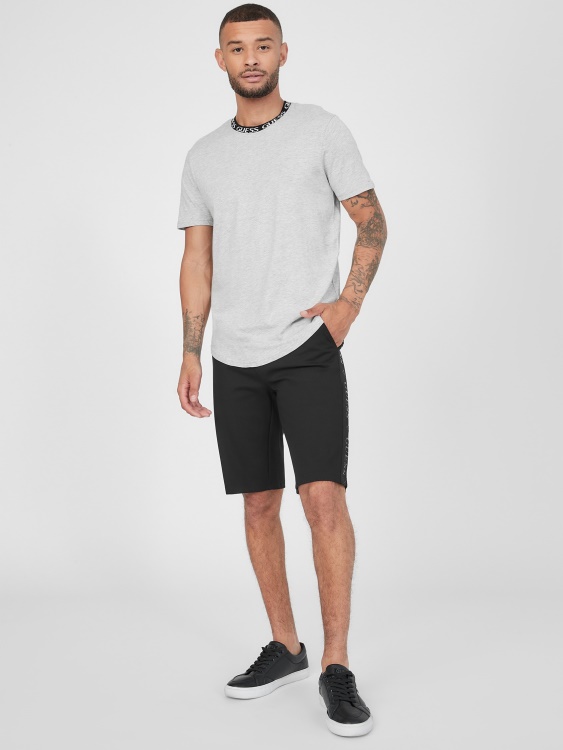 къси панталони Andrew Logo Tape Guess Jet Black