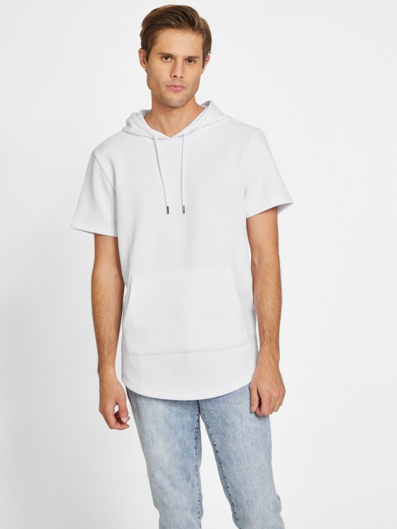 чисто бяло суичър с къс ръкав Guess Nate