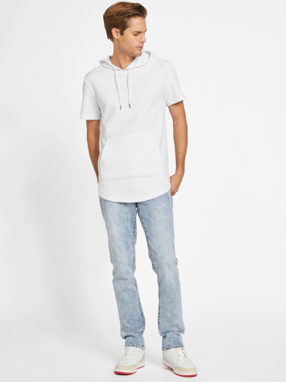 чисто бяло суичър с къс ръкав Guess Nate