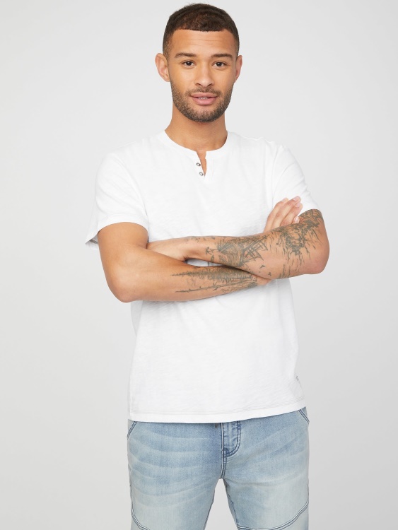 Guess Eco Ricky Split тениска чисто бяла