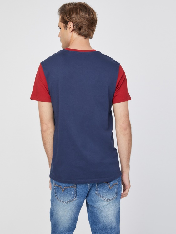 черна синя тениска с лого на Guess Thom Color-block
