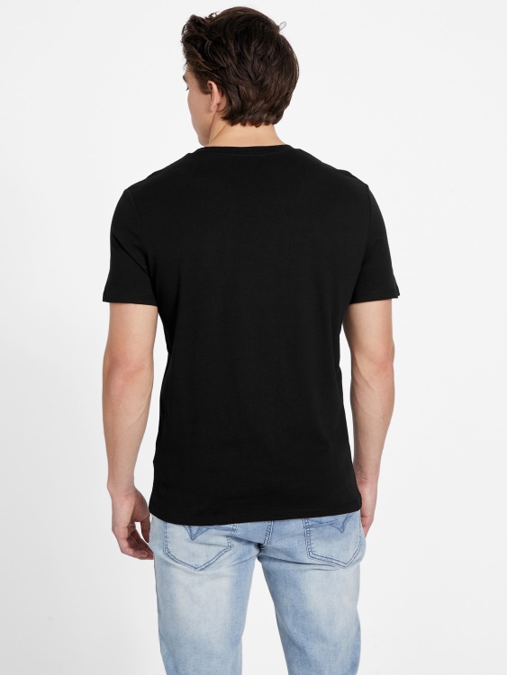 еко спонт тениска с кръгло деколте Guess Jet Black