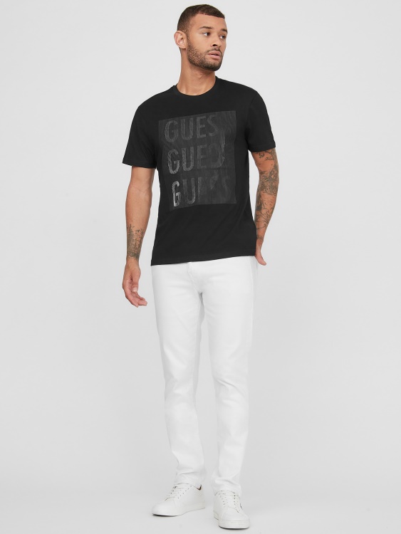 Guess черна тениска с череп