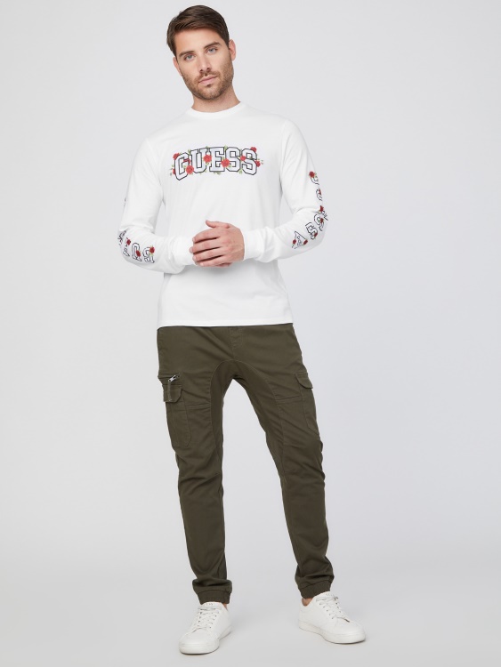 чист бял Guess Eco Knox лого Crewneck