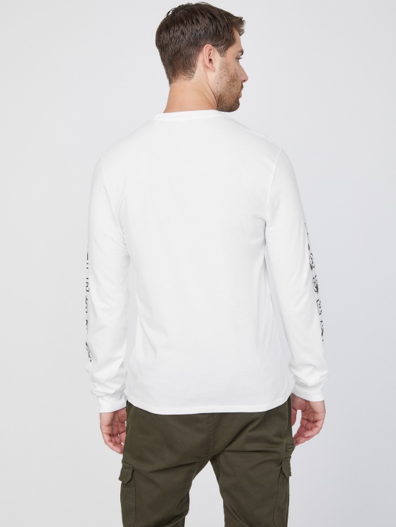 чист бял Guess Eco Knox лого Crewneck